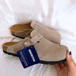 Birkenstock Boston Clog Taupe Suede